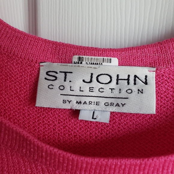 St. john collection sleeveless sweater pink sz L - Picture 2 of 4